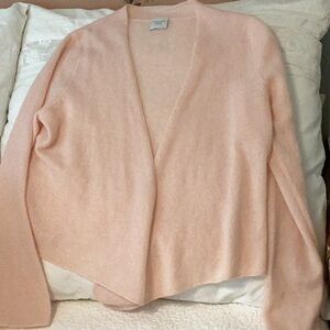 Vintage Garnet Hill Pink Cashmere Open Front Medium Cardigan Sweater
